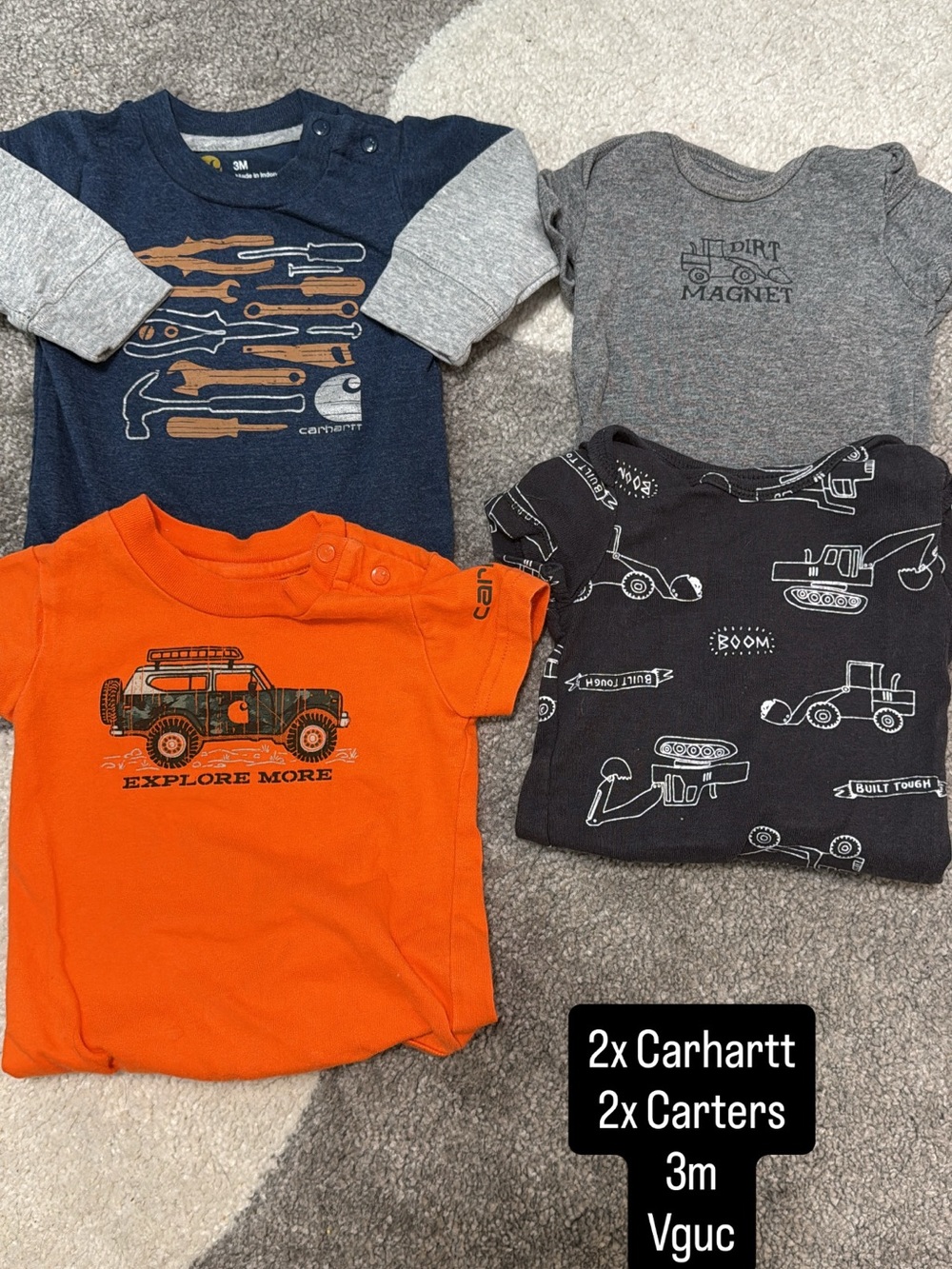 Carhartt Orange 'Explore More' Vehicle Short-Sleeve Bodysuit